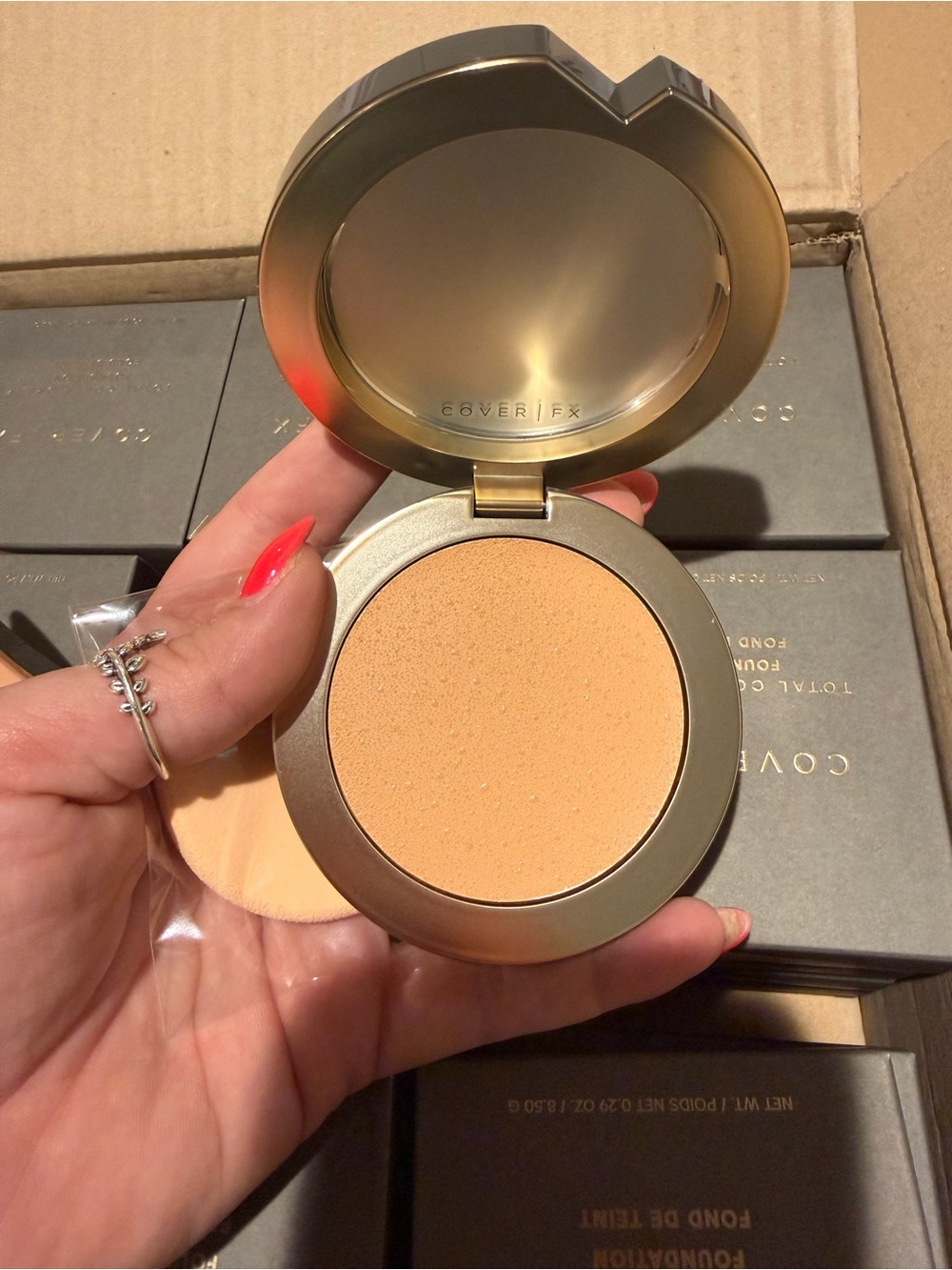 COVER FX Pressed Powder Foundation — Warm Tan Compact